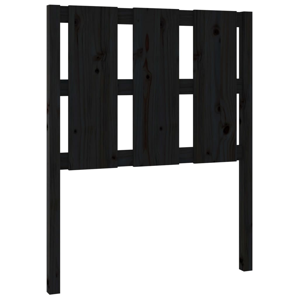 Uzglavlje za krevet crno 80,5 x 4 x 100 cm od masivne borovine