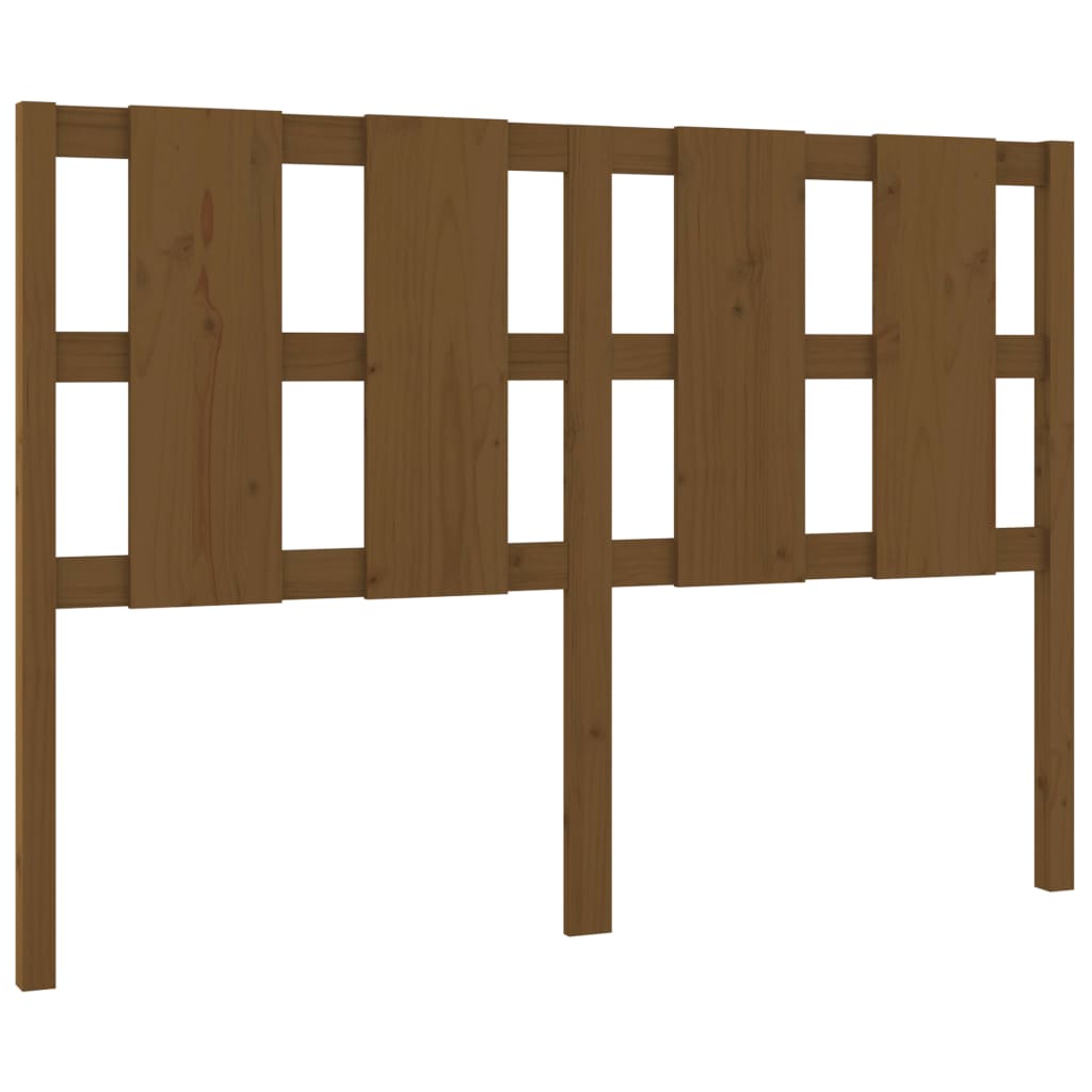 Uzglavlje za krevet boja meda 125,5x4x100 cm masivna borovina