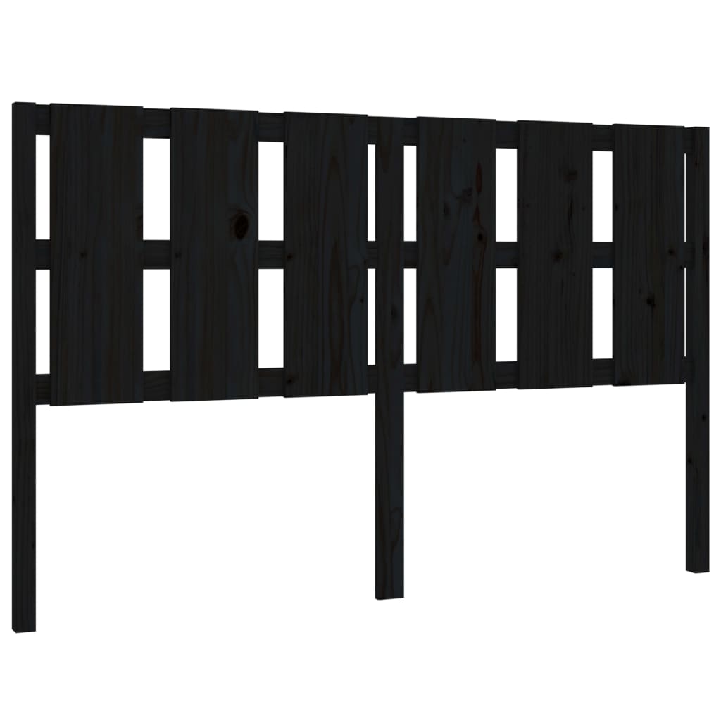 Uzglavlje za krevet crni 155,5 x 4 x 100 cm od masivne borovine