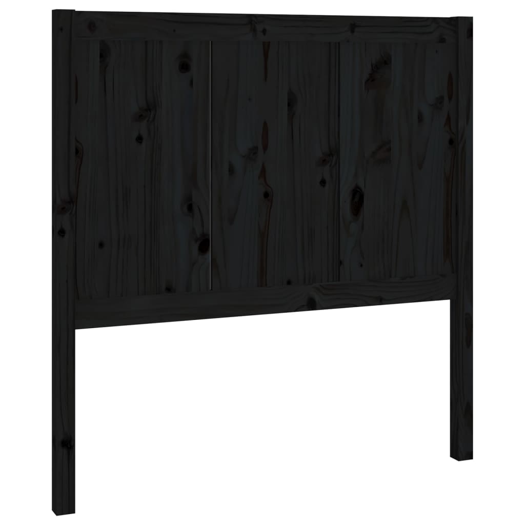 Uzglavlje za krevet crno 95,5 x 4 x 100 cm od masivne borovine