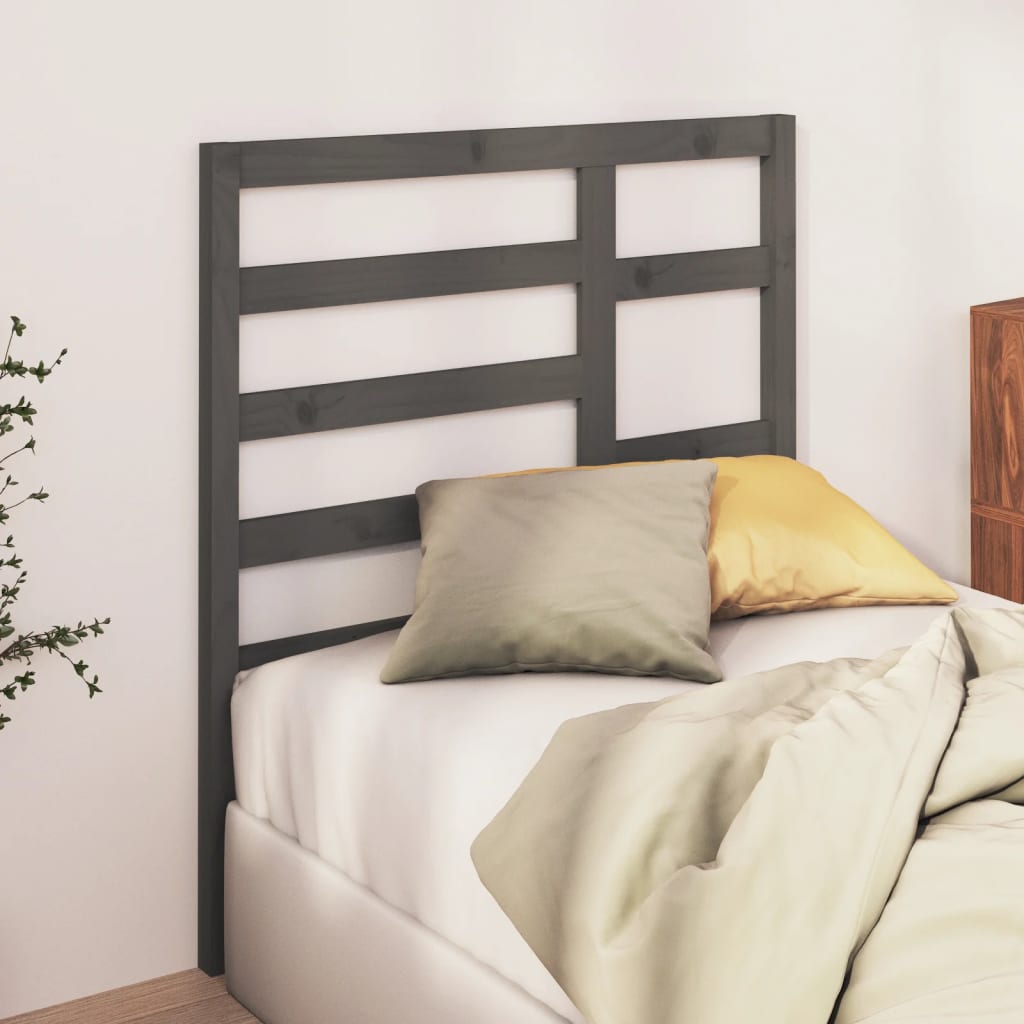 Uzglavlje za krevet sivo 81 x 4 x 104 cm od masivne borovine