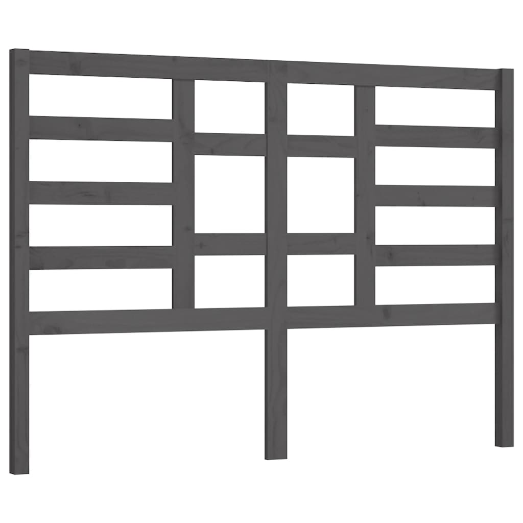 Uzglavlje za krevet sivo 146 x 4 x 104 cm od masivne borovine