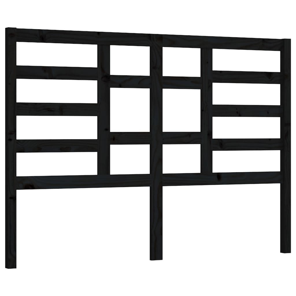 Uzglavlje za krevet crno 146 x 4 x 104 cm od masivne borovine
