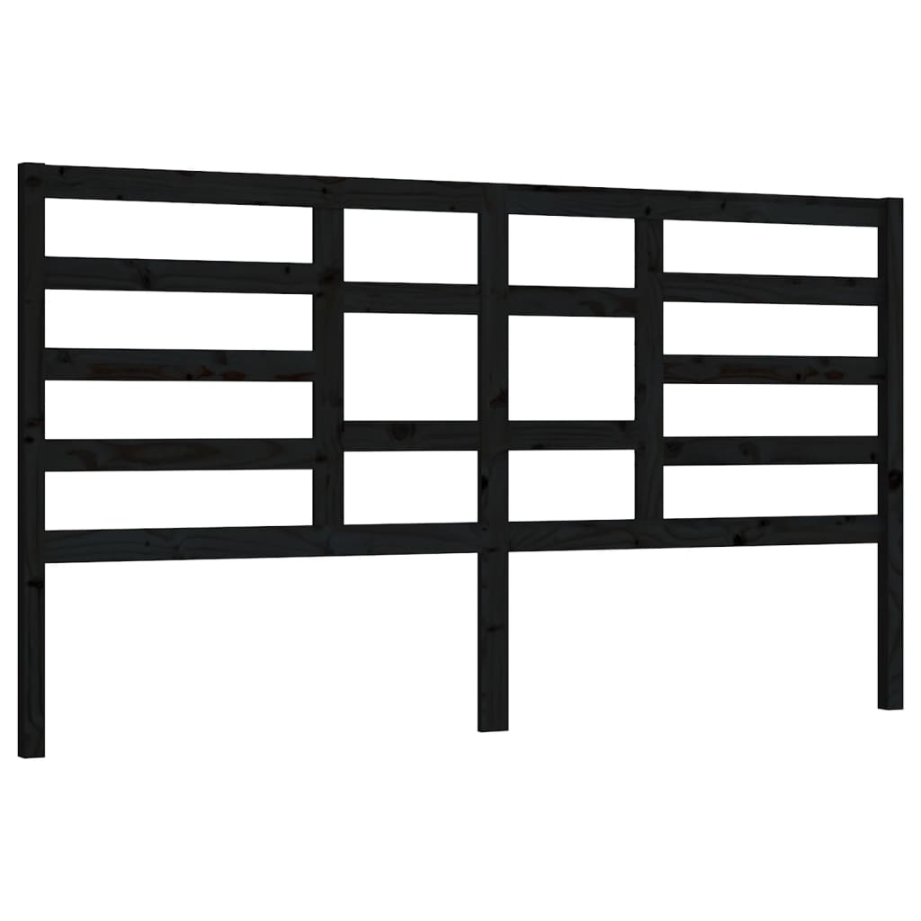 Uzglavlje za krevet crno 206 x 4 x 104 cm od masivne borovine