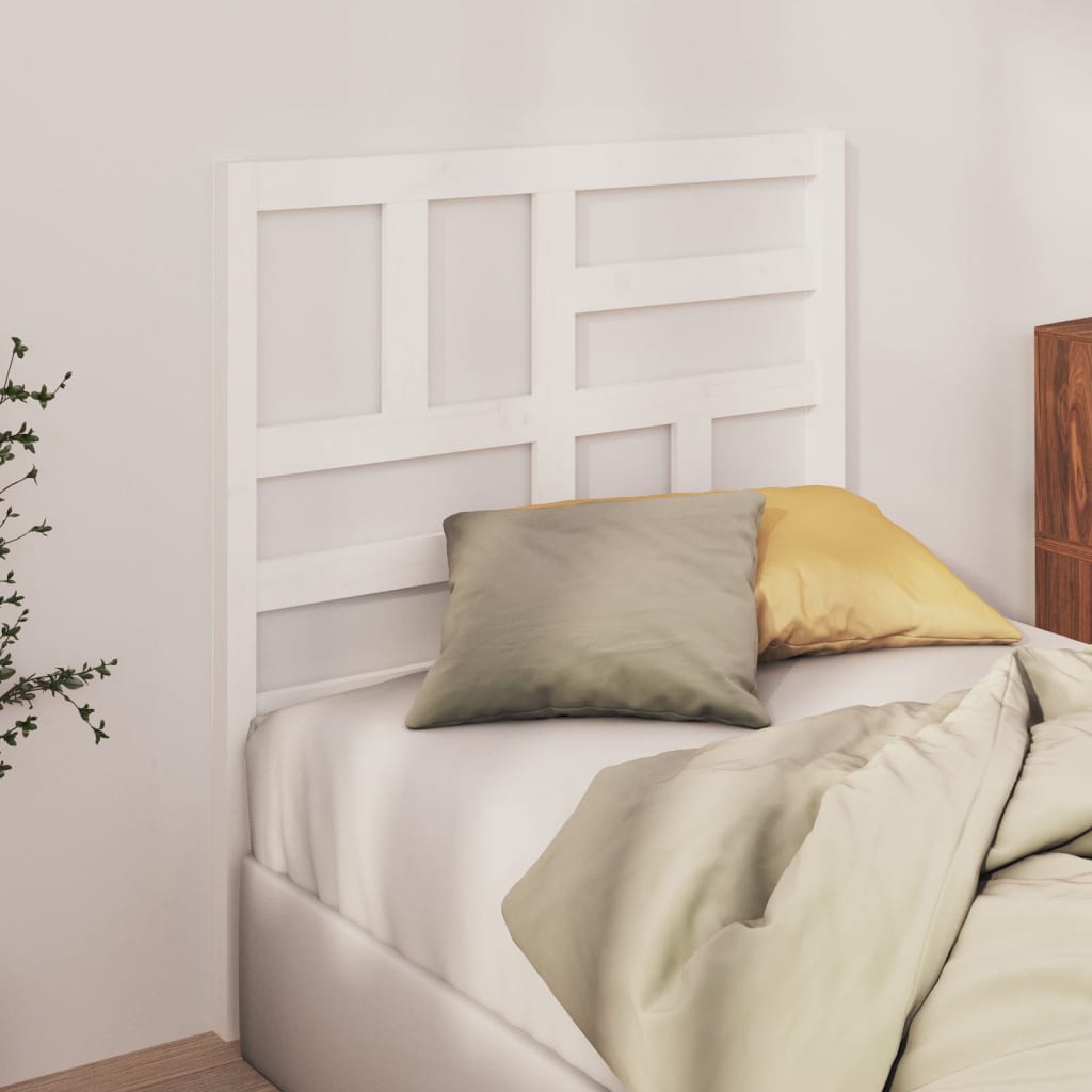 Uzglavlje za krevet bijelo 81 x 4 x 104 cm od masivne borovine