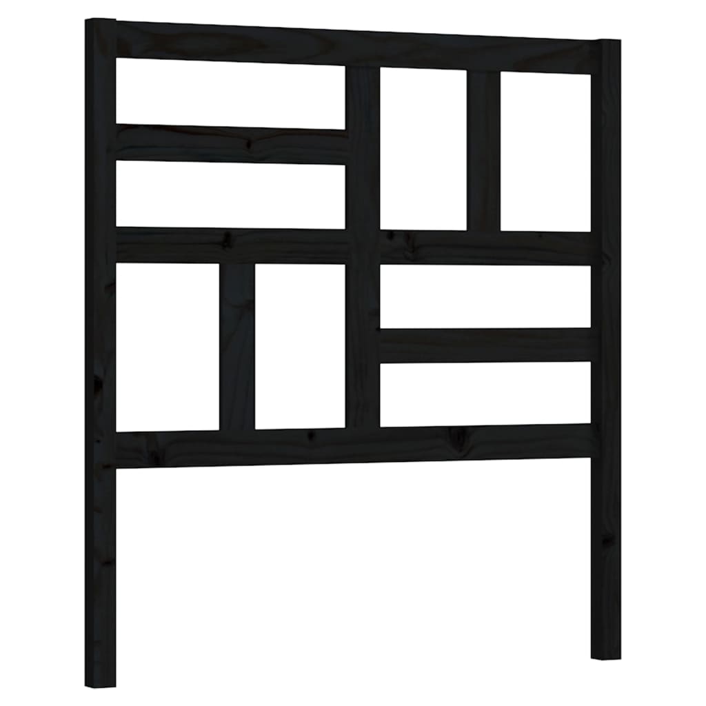 Uzglavlje za krevet crno 96 x 4 x 104 cm od masivne borovine