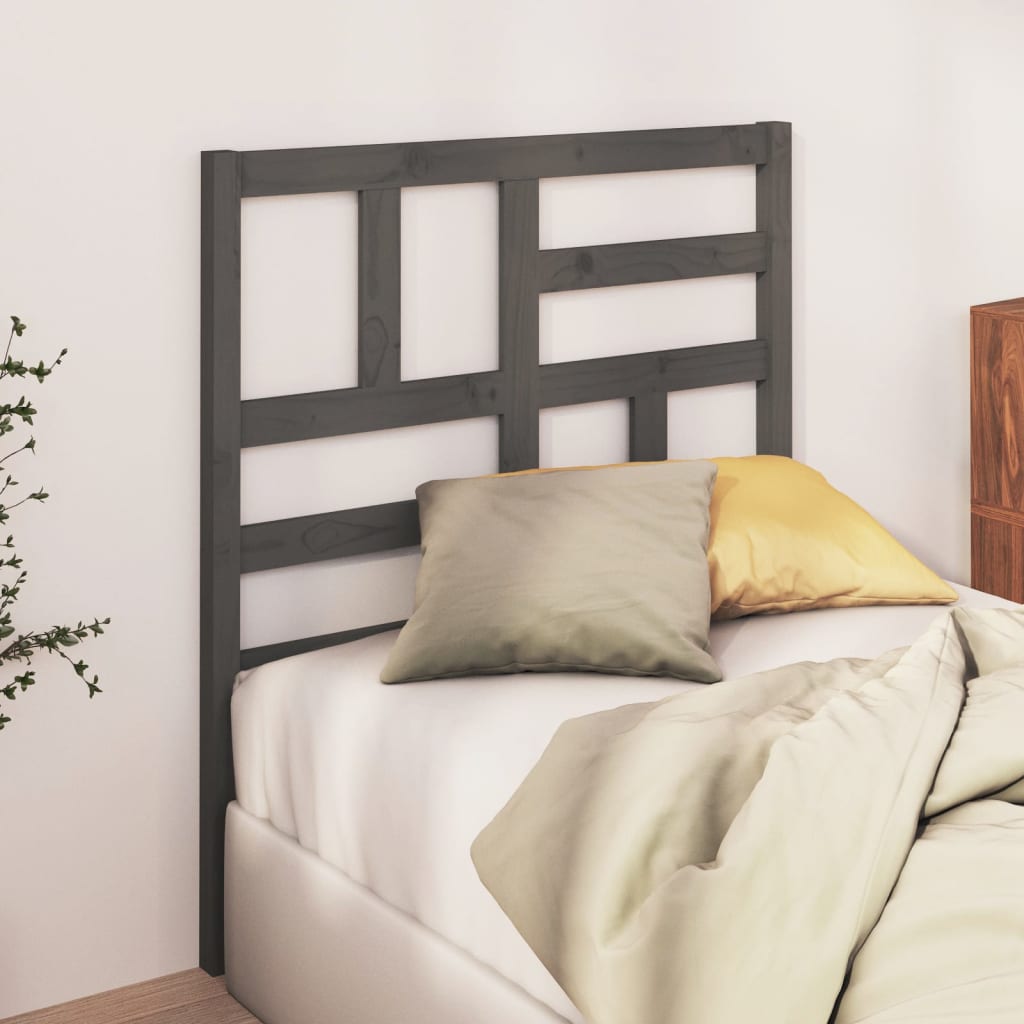 Uzglavlje za krevet sivo 106 x 4 x 104 cm od masivne borovine