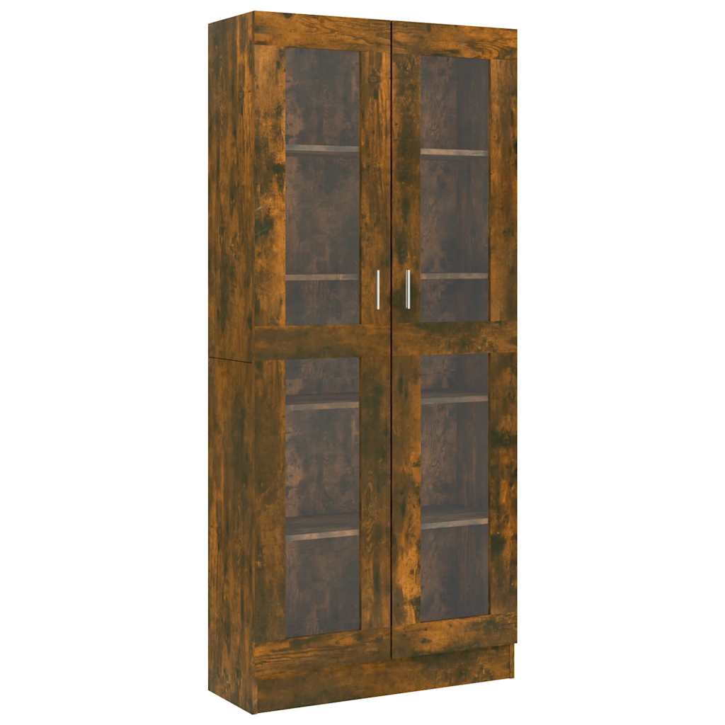 Vitrina boja dimljenog hrasta 82,5 x 30,5 x 185 cm drvena