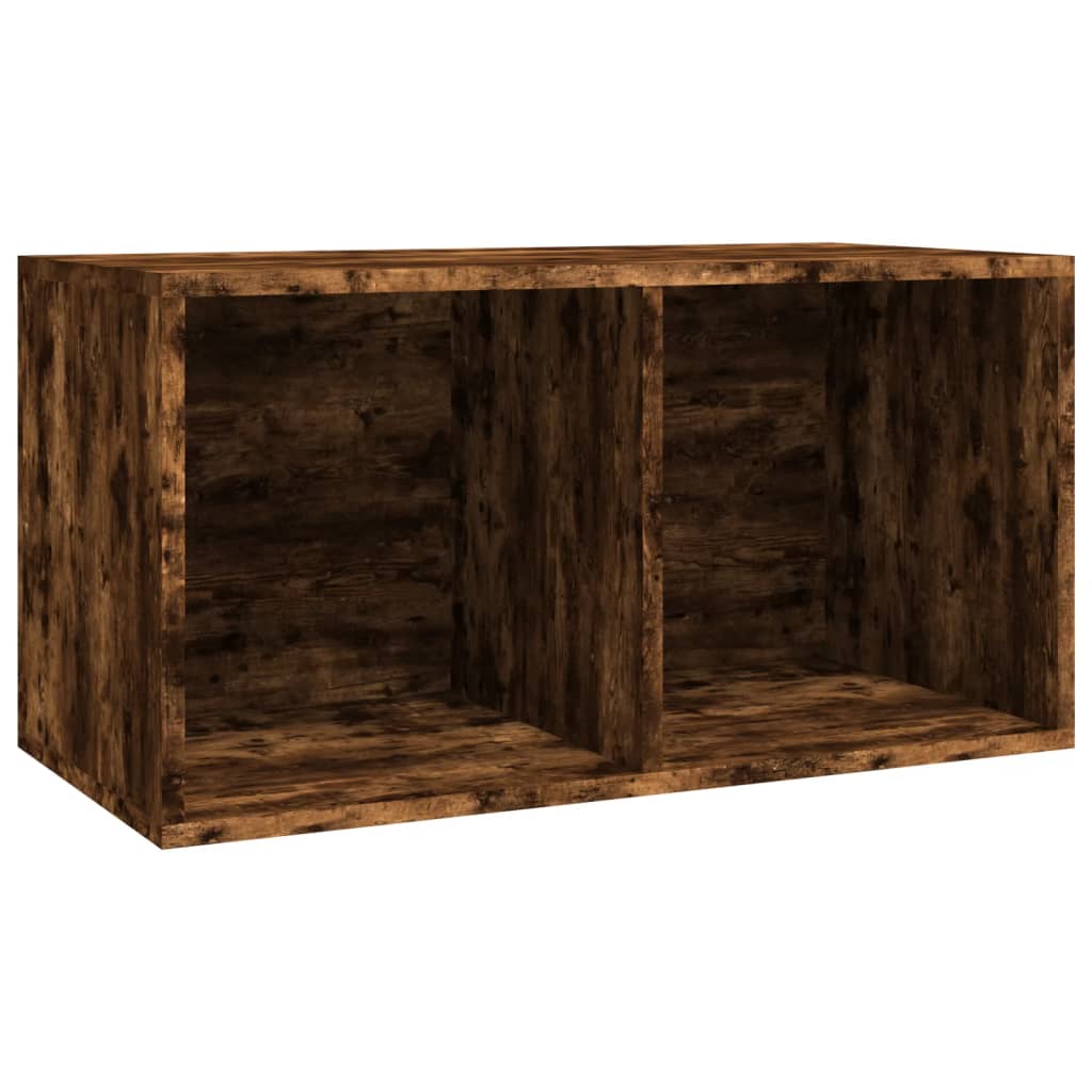 Kutija za pohranu vinilnih ploča smeđa 71 x 34 x 36 cm drvena