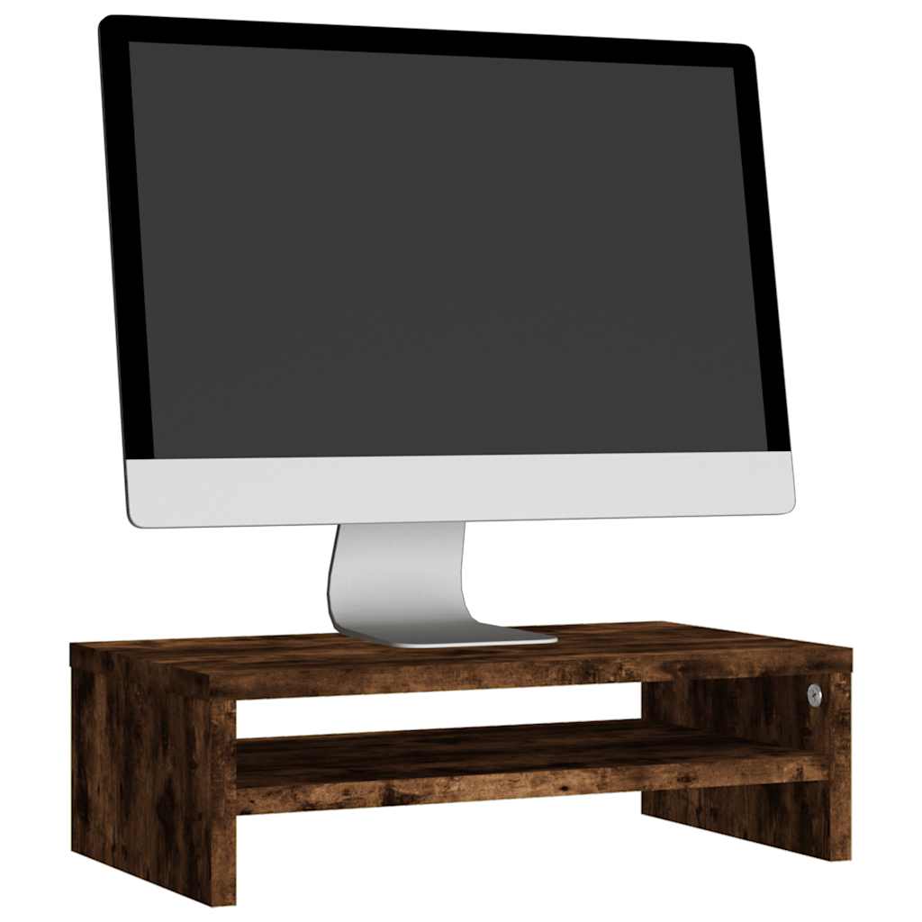 Stalak za monitor boja dimljenog hrasta 42 x 24 x 13 cm drveni