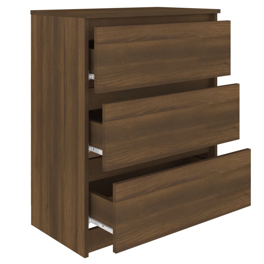 Komoda boja smeđeg hrasta 60 x 35 x 76 cm konstruirano drvo