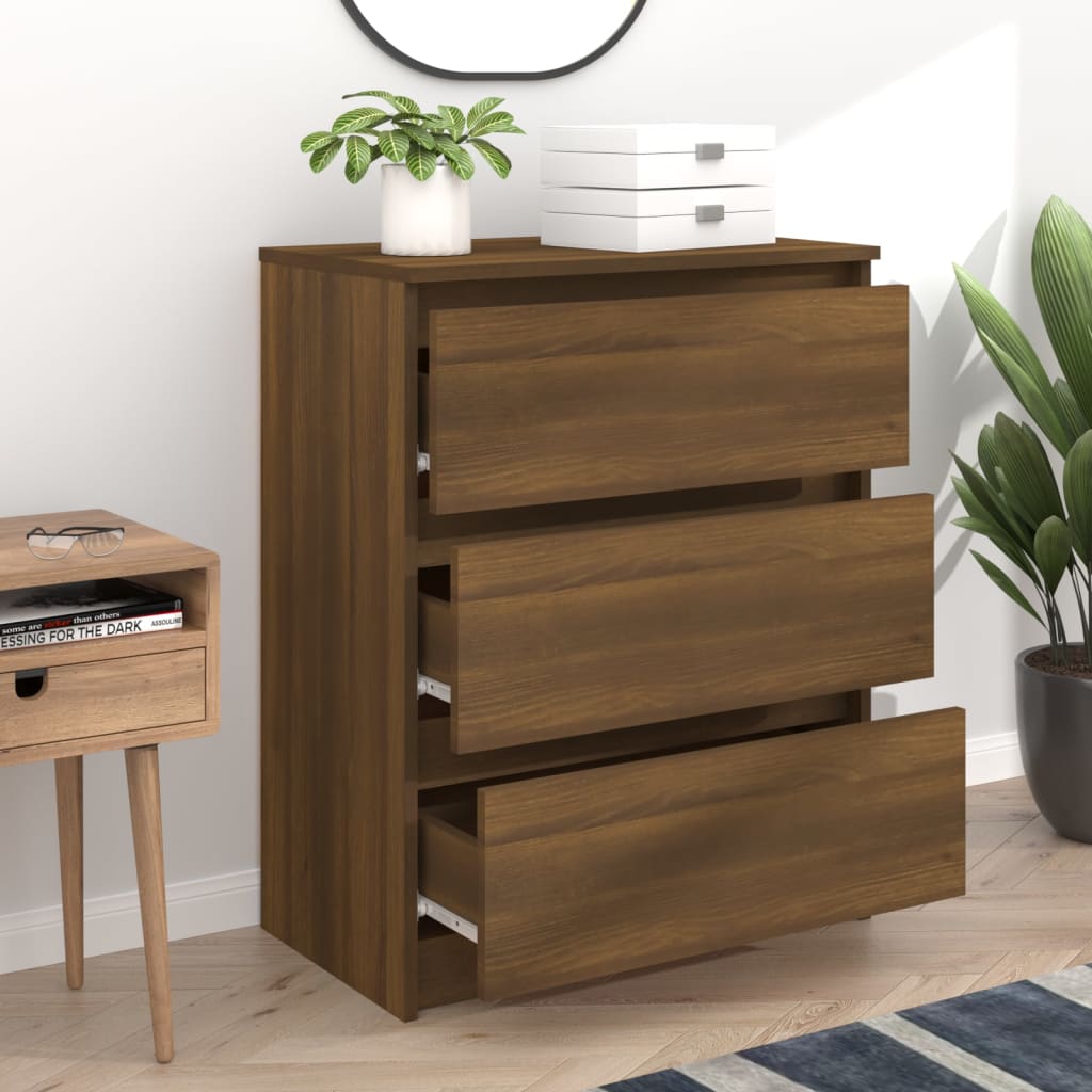 Komoda boja smeđeg hrasta 60 x 35 x 76 cm konstruirano drvo