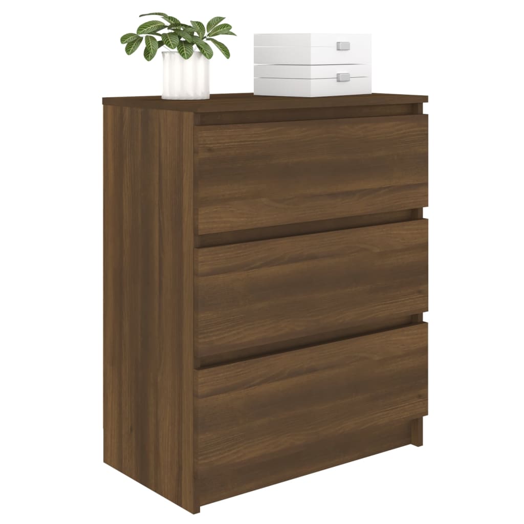 Komoda boja smeđeg hrasta 60 x 35 x 76 cm konstruirano drvo