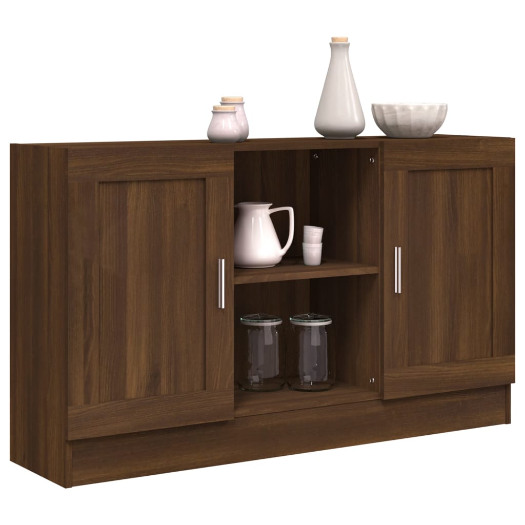 Komoda boja smeđeg hrasta 120 x 30,5 x 70 cm konstruirano drvo
