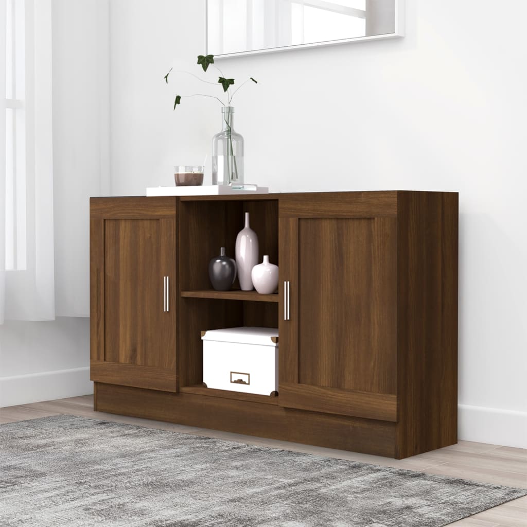 Komoda boja smeđeg hrasta 120 x 30,5 x 70 cm konstruirano drvo