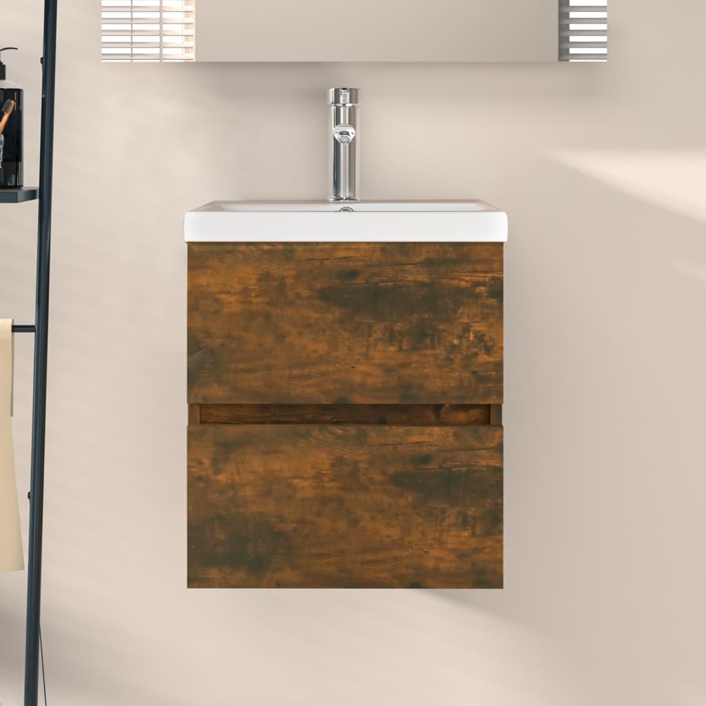 Ormarić za umivaonik boja dimljenog hrasta 41x38,5x45 cm drveni