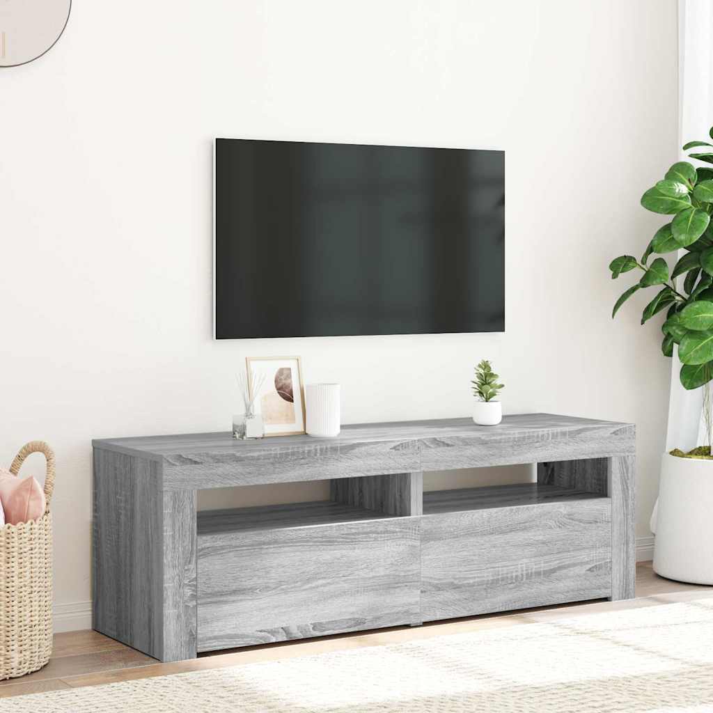 TV ormarić s LED svjetlima boja hrasta sonome 120 x 35 x 40 cm