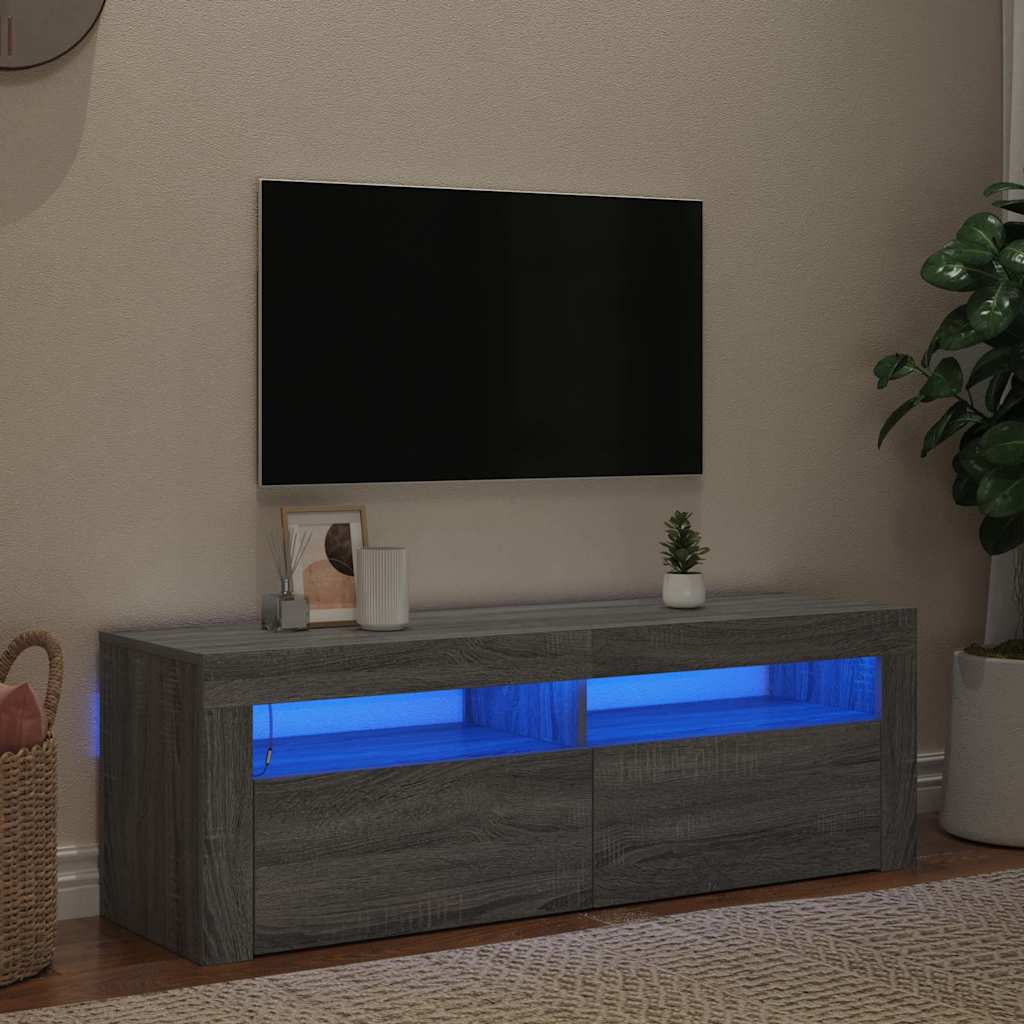 TV ormarić s LED svjetlima boja hrasta sonome 120 x 35 x 40 cm