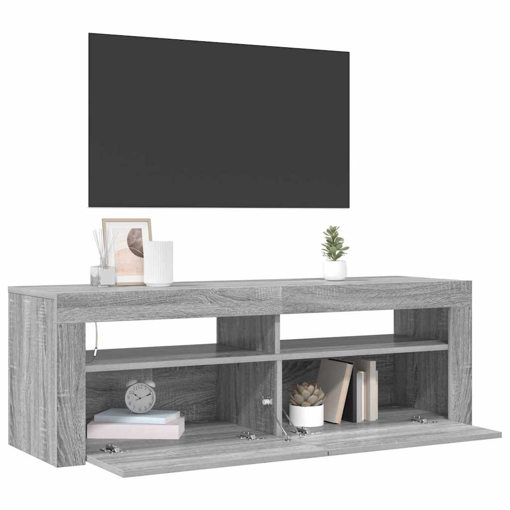 TV ormarić s LED svjetlima boja hrasta sonome 120 x 35 x 40 cm