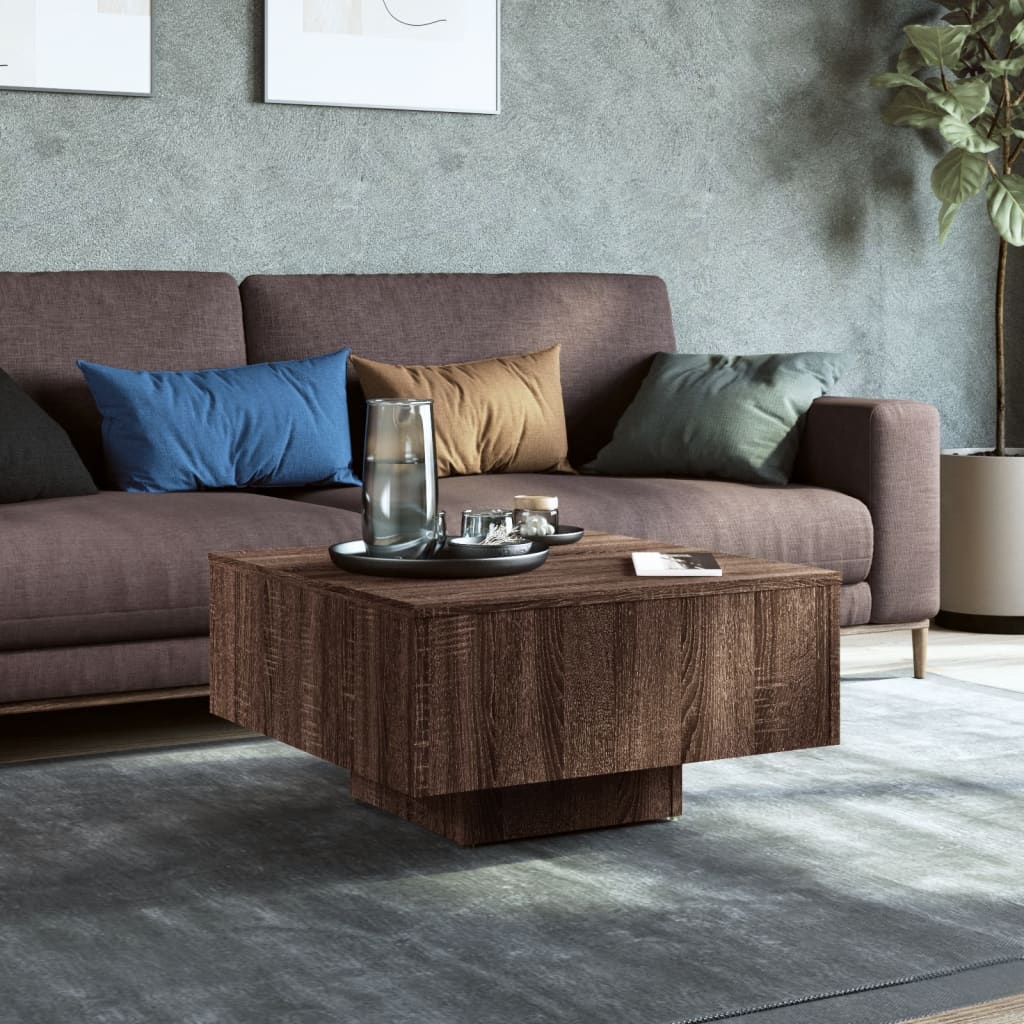 Stolić za kavu smeđi hrast 60 x 60 x 31,5 cm konstruirano drvo