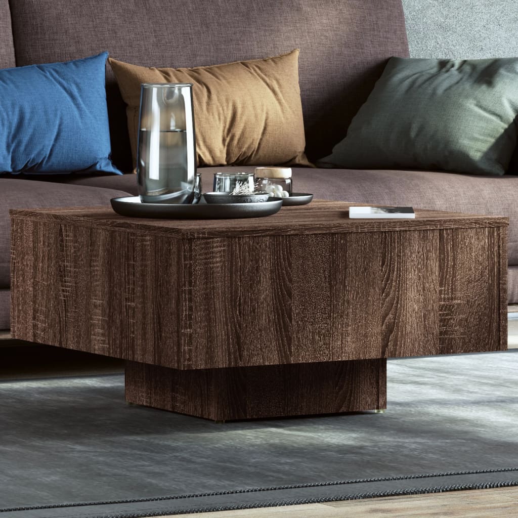 Stolić za kavu smeđi hrast 60 x 60 x 31,5 cm konstruirano drvo