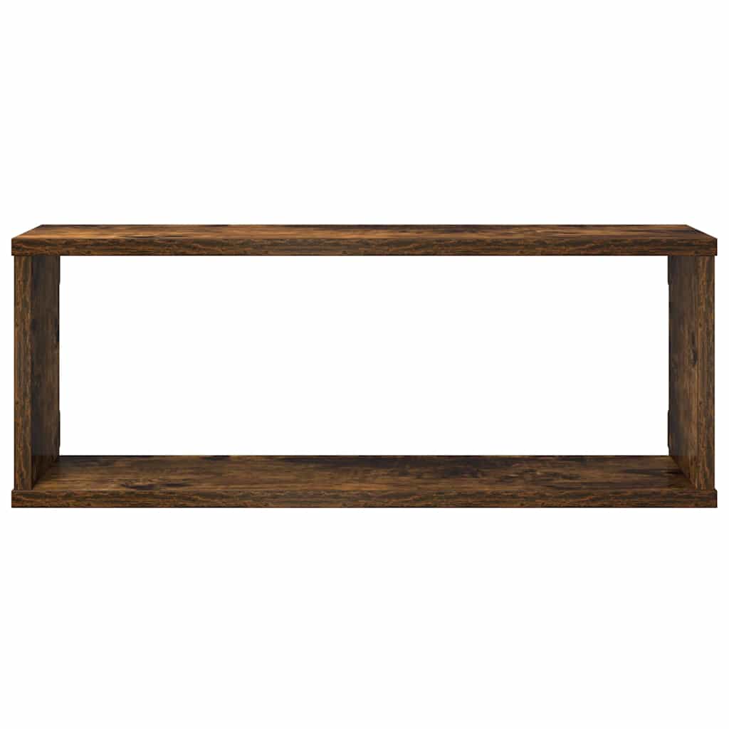 Kockaste zidne police 4 kom dimljeni hrast 60x15x23 cm drvene