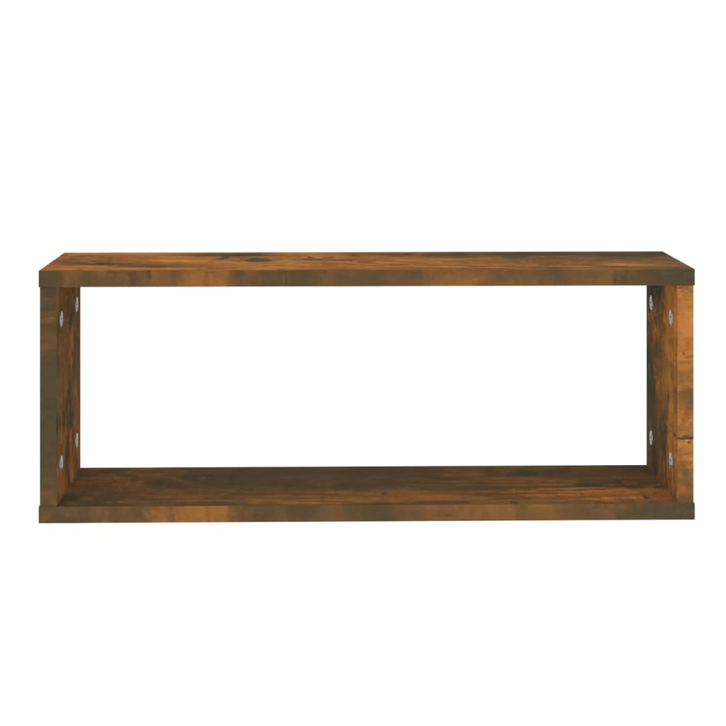 Kockaste zidne police 6 kom dimljeni hrast 60x15x23 cm drvene