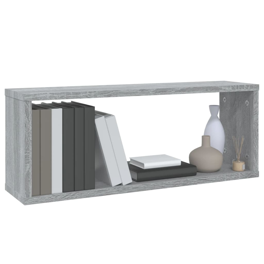 Kockaste zidne police 2 kom hrast sonoma 60 x 15 x 23 cm drvene