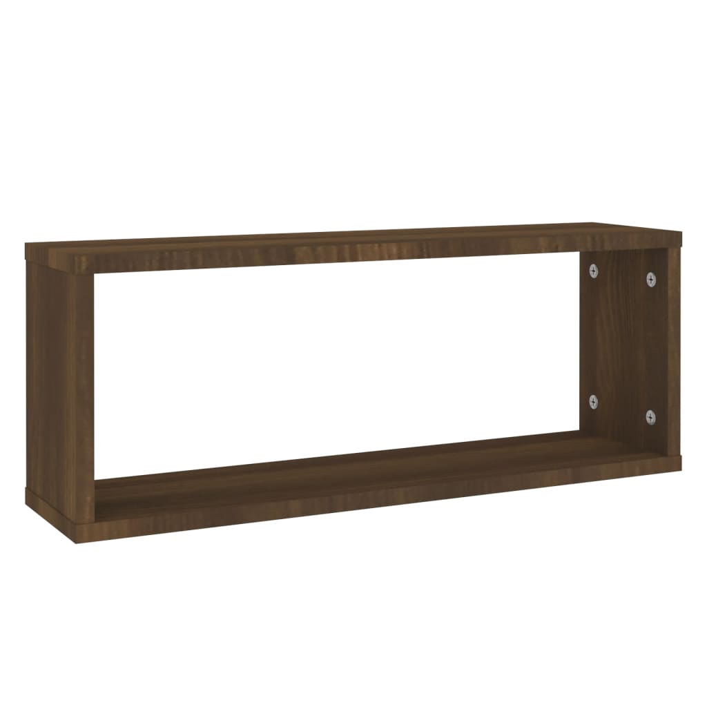 Kockaste zidne police 6 kom smeđi hrast 60 x 15 x 23 cm drvene
