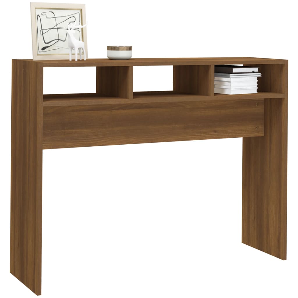 Konzolni stol smeđa boja hrasta 105x30x80 cm konstruirano drvo
