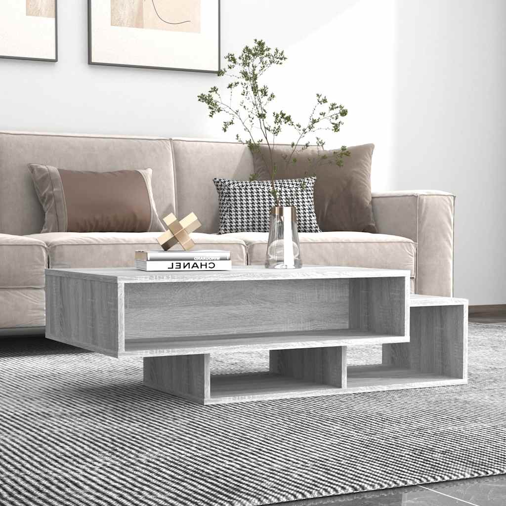 Stolić za kavu boja betona 105 x 55 x 32 cm konstruirano drvo