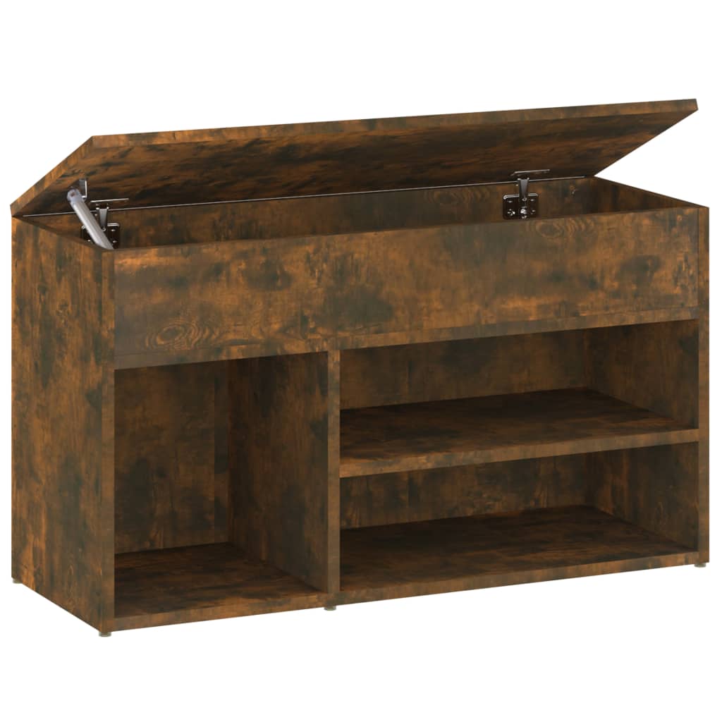 Klupa za cipele dimljeni hrast 80x30x45 cm konstruirano drvo