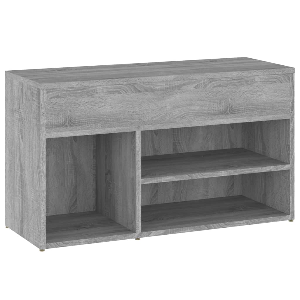 Klupa za cipele boja sivog hrasta 80x30x45 cm konstruirano drvo