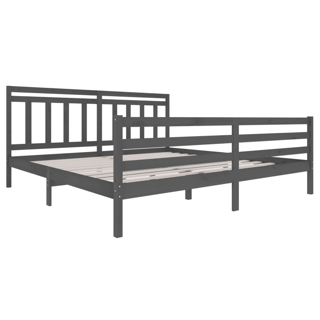 Okvir za krevet od masivnog drva sivi 200 x 200 cm