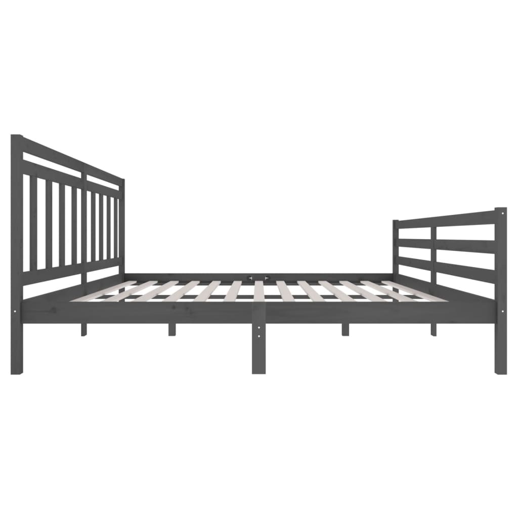 Okvir za krevet od masivnog drva sivi 200 x 200 cm
