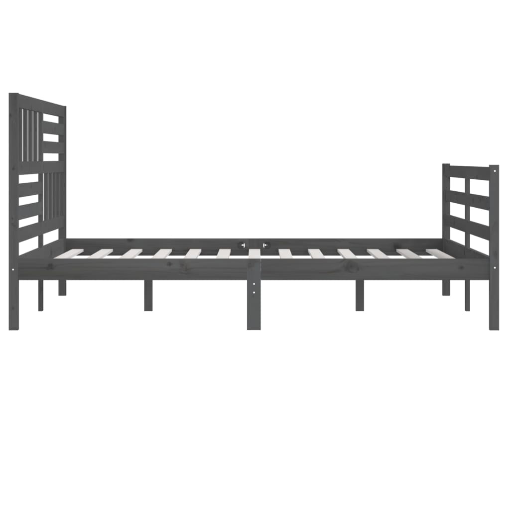 Okvir za krevet od masivnog drva sivi 200 x 200 cm