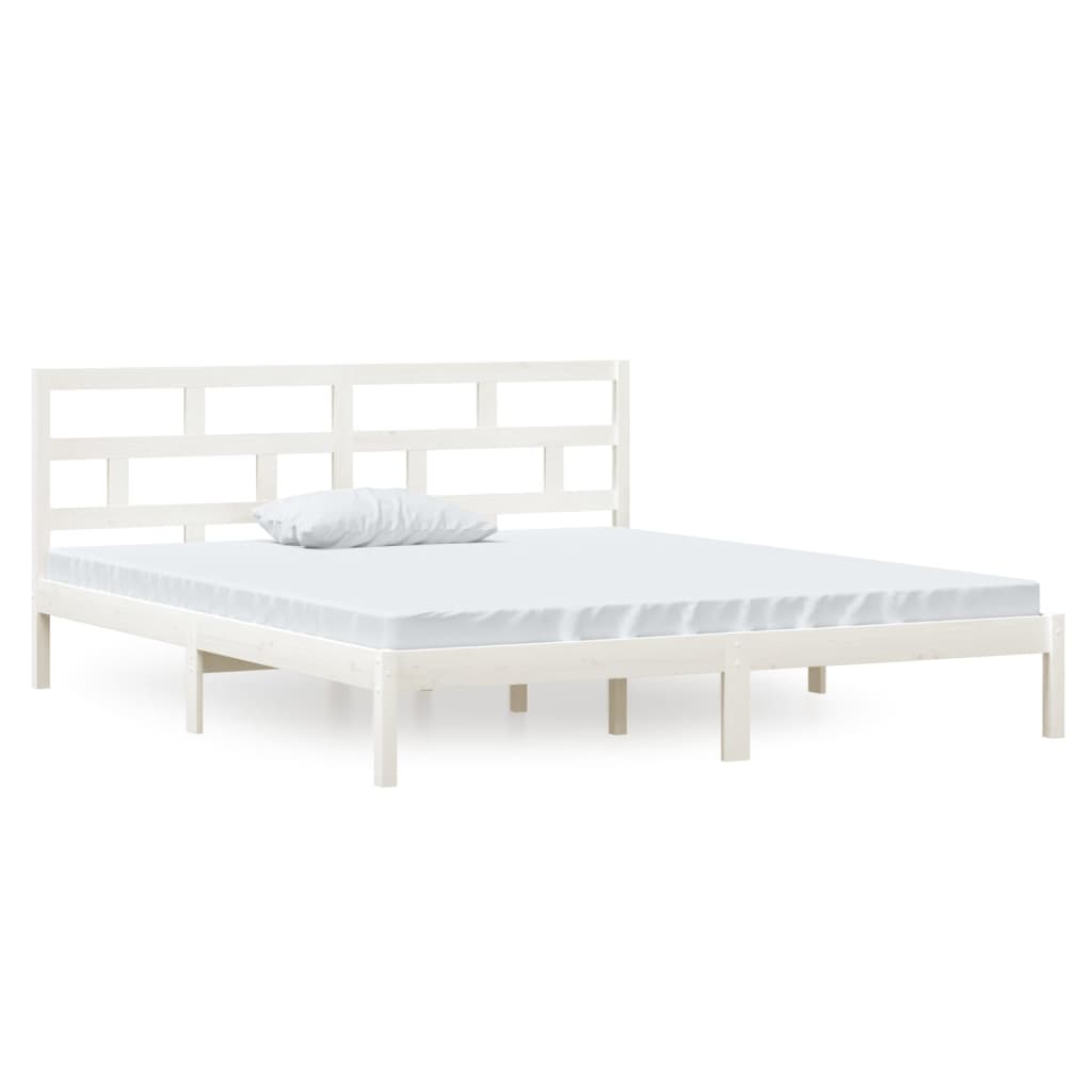 Okvir za krevet bijeli 135x190 cm bračni od masivnog drva