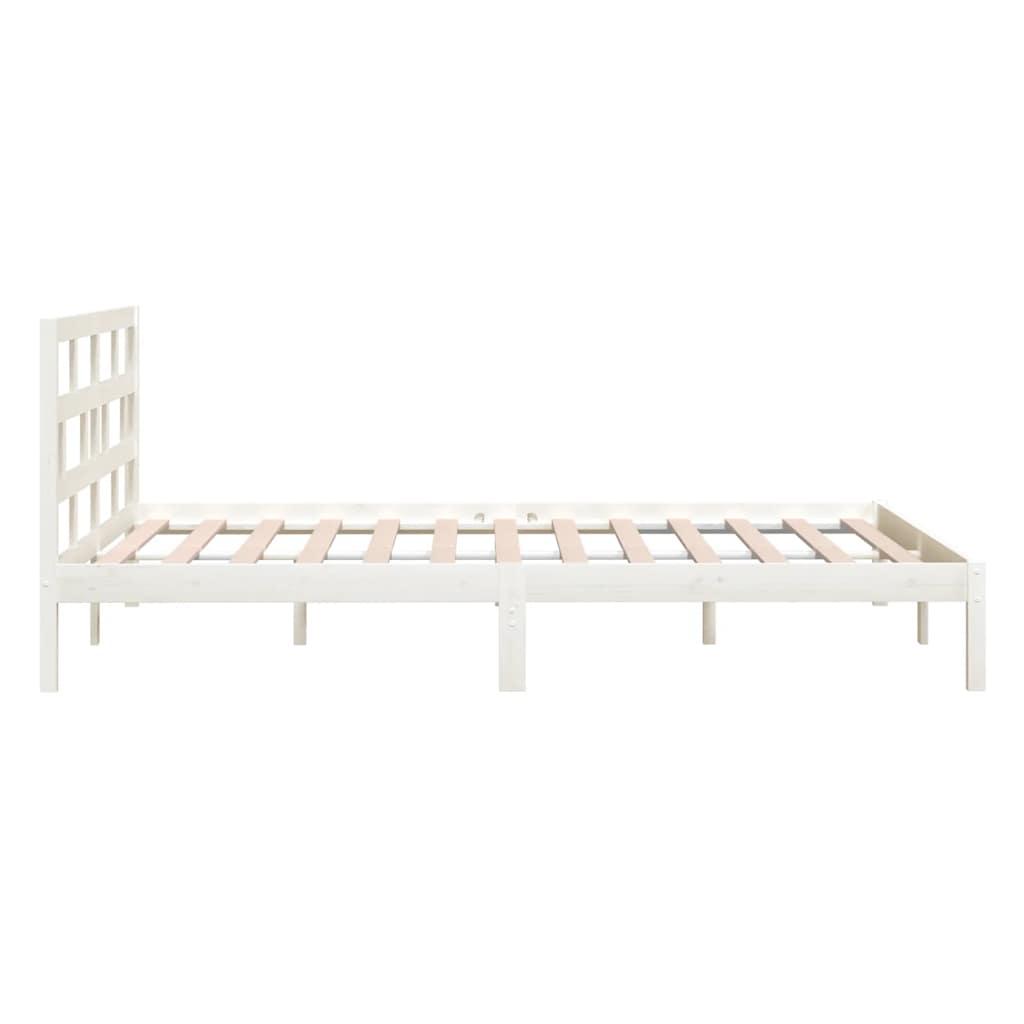Okvir za krevet bijeli 135x190 cm bračni od masivnog drva