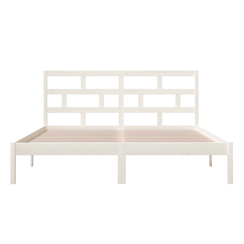 Okvir za krevet bijeli 180x200 cm bračni od masivnog drva