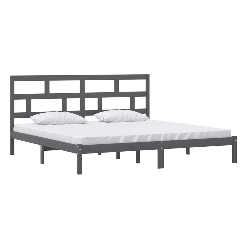 Okvir za krevet od masivne borovine sivi 200 x 200 cm