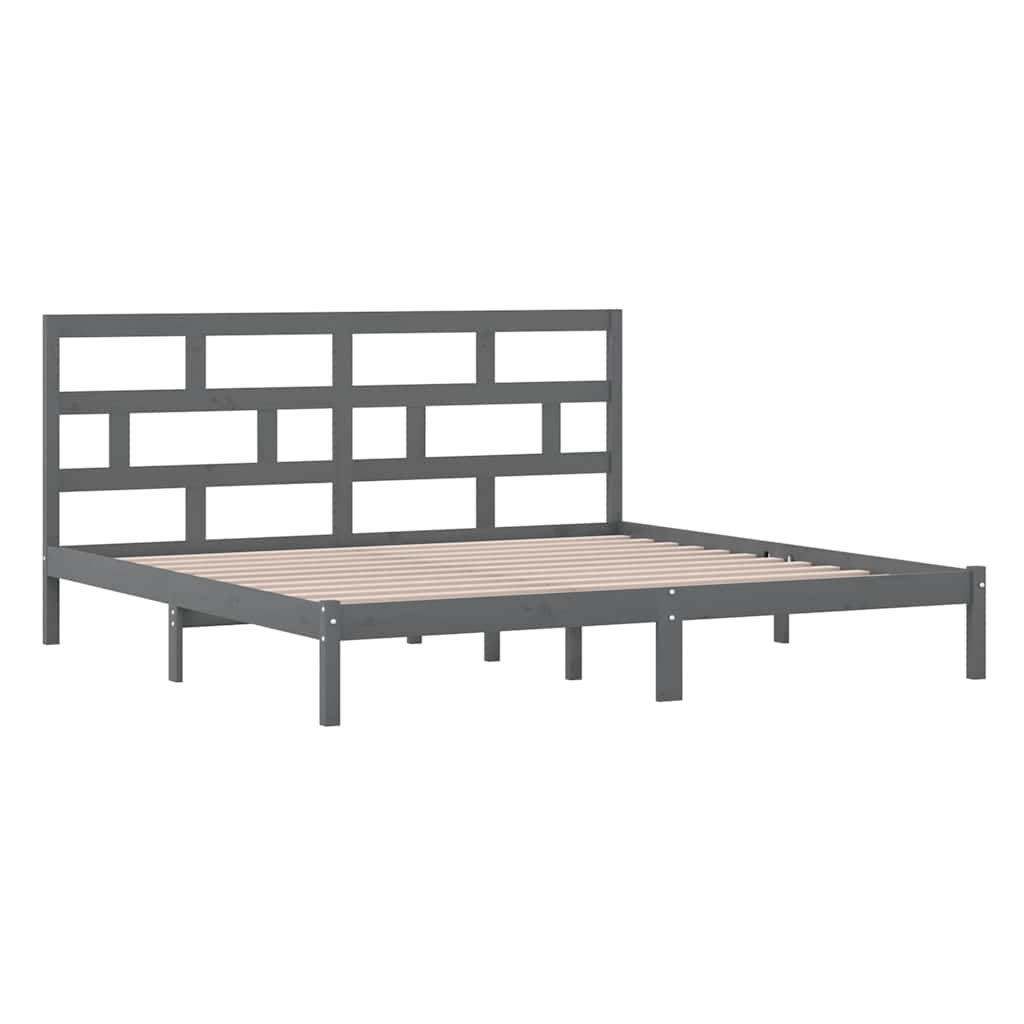 Okvir za krevet od masivne borovine sivi 200 x 200 cm