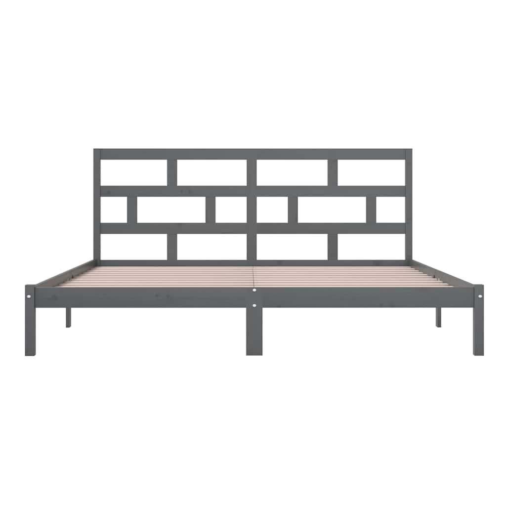 Okvir za krevet od masivne borovine sivi 200 x 200 cm