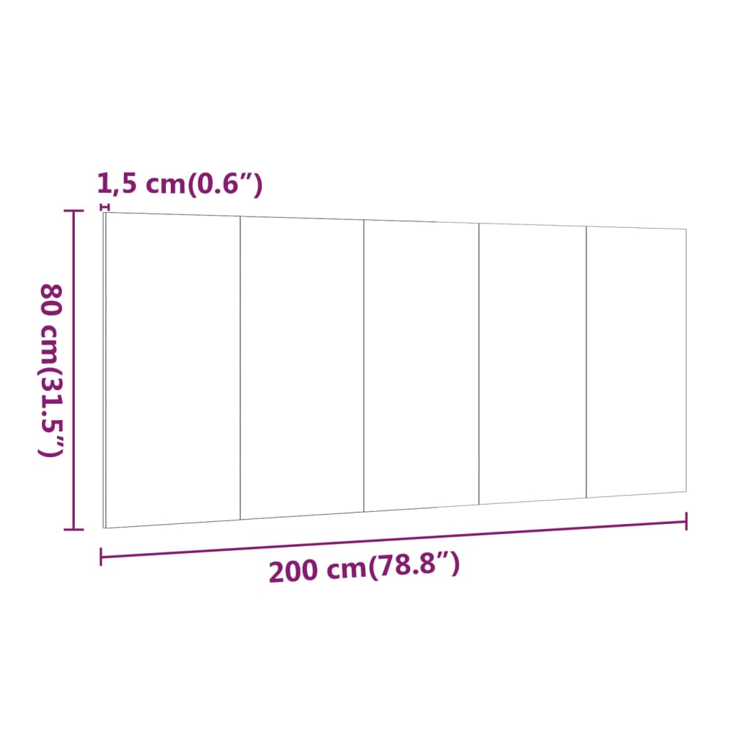 Uzglavlje za krevet bijelo 200x1,5x80 cm od konstruiranog drva