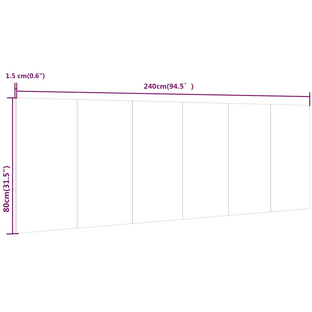 Uzglavlje za krevet crno 240x1,5x80 cm od konstruiranog drva