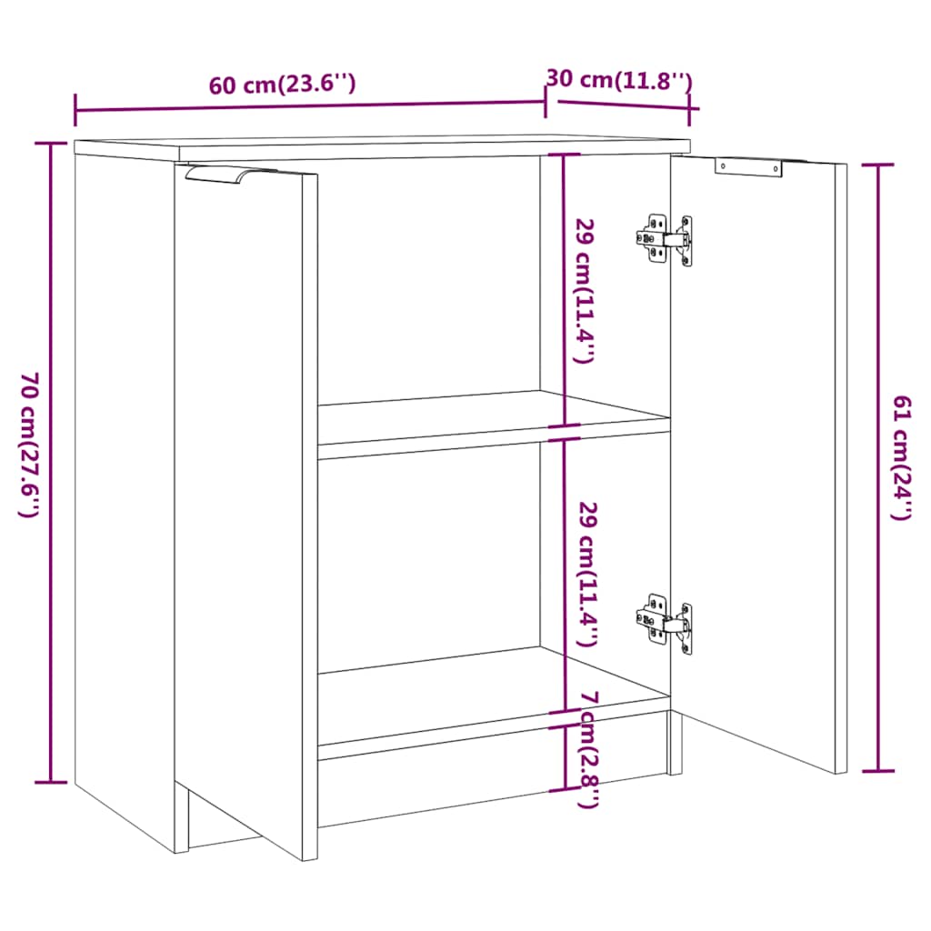 Komoda siva boja betona 60x30x70 cm od konstruiranog drva