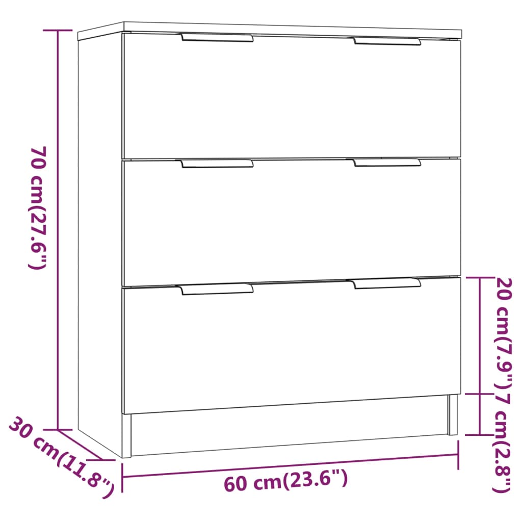 Komoda siva boja betona 60x30x70 cm od konstruiranog drva
