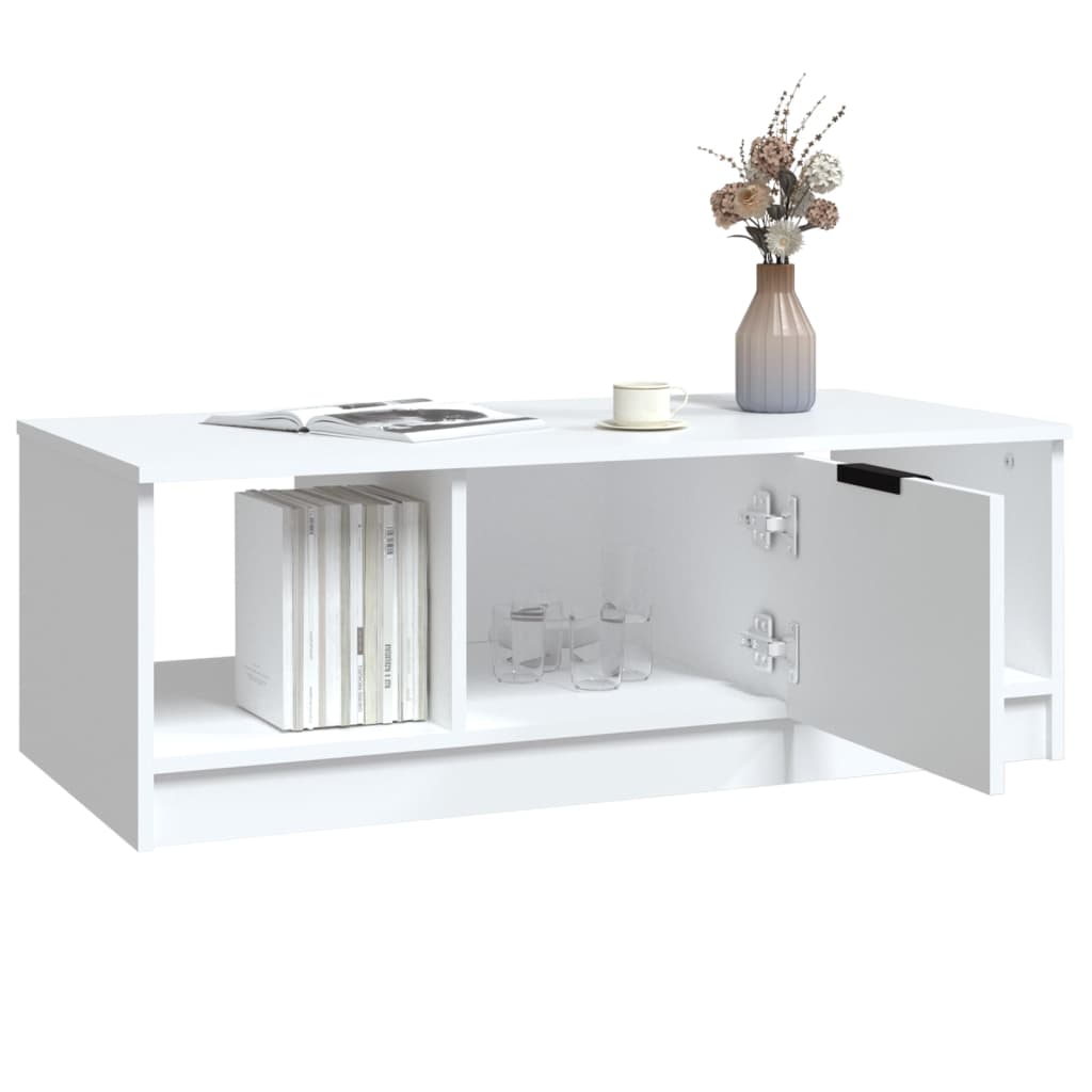 Stolić za kavu bijeli 102 x 50 x 36 cm od konstruiranog drva