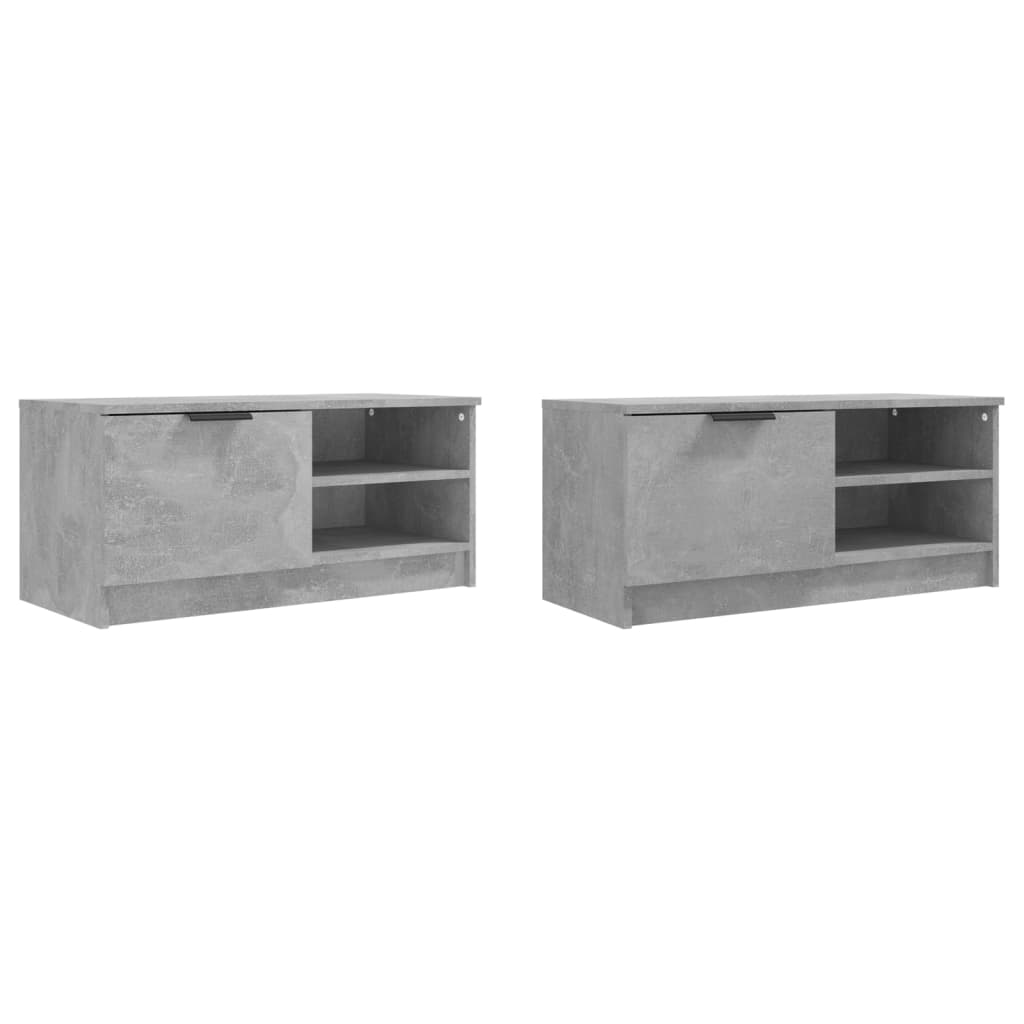 TV ormarići 2 kom boja betona 80x35x36,5 cm konstruirano drvo