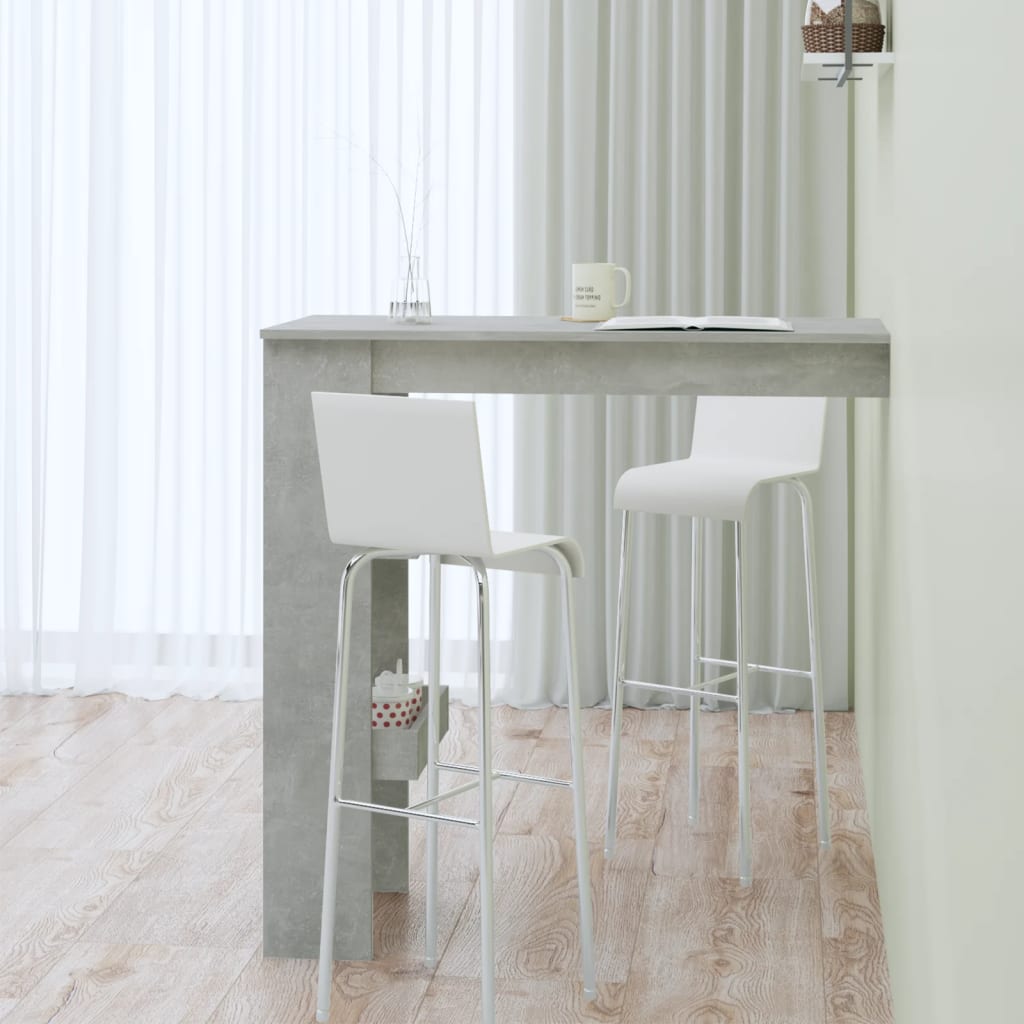 Zidni barski stol boja betona 102x45x103,5 cm konstruirano drvo