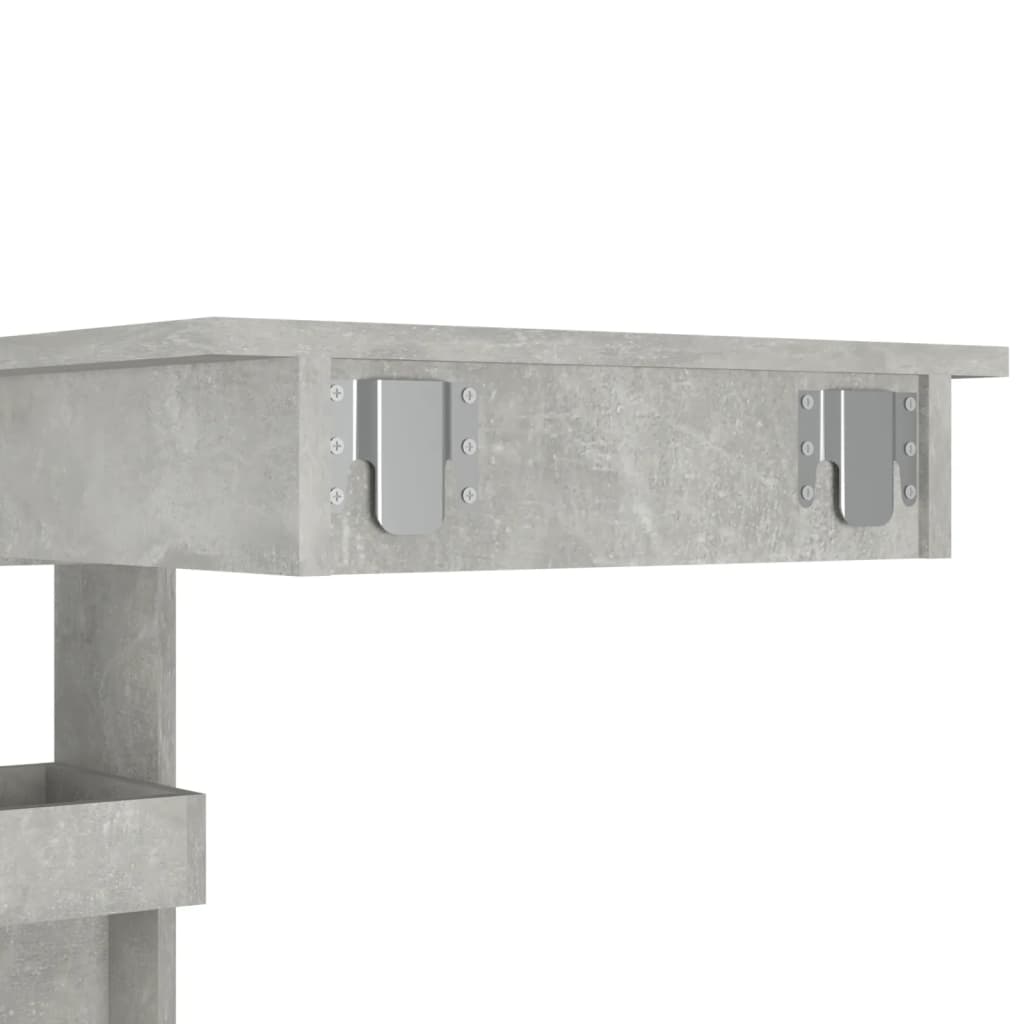 Zidni barski stol boja betona 102x45x103,5 cm konstruirano drvo